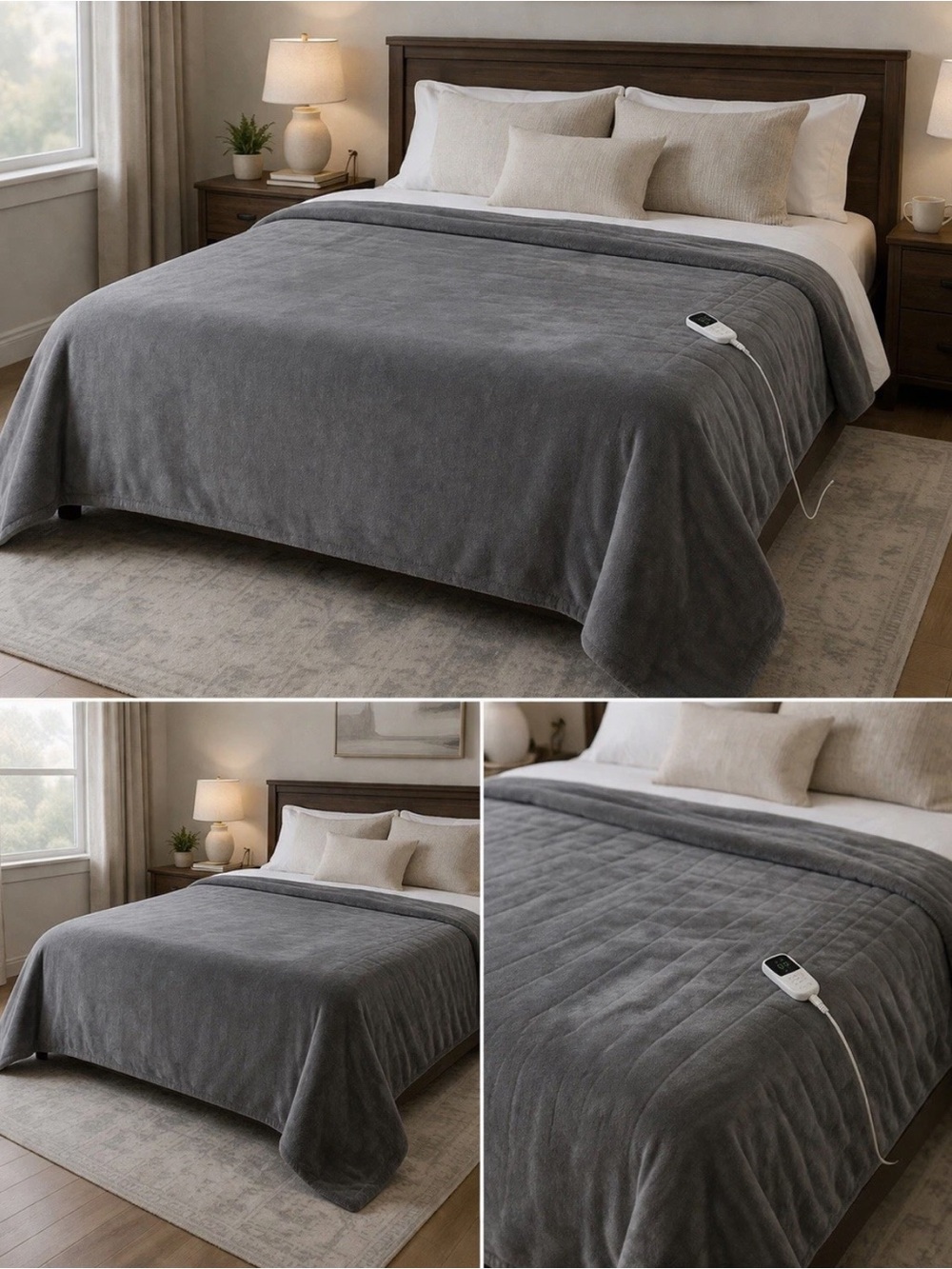 Heated Blanket King  100x90 Plush Electric w/ Digital Controller 6 Settings
